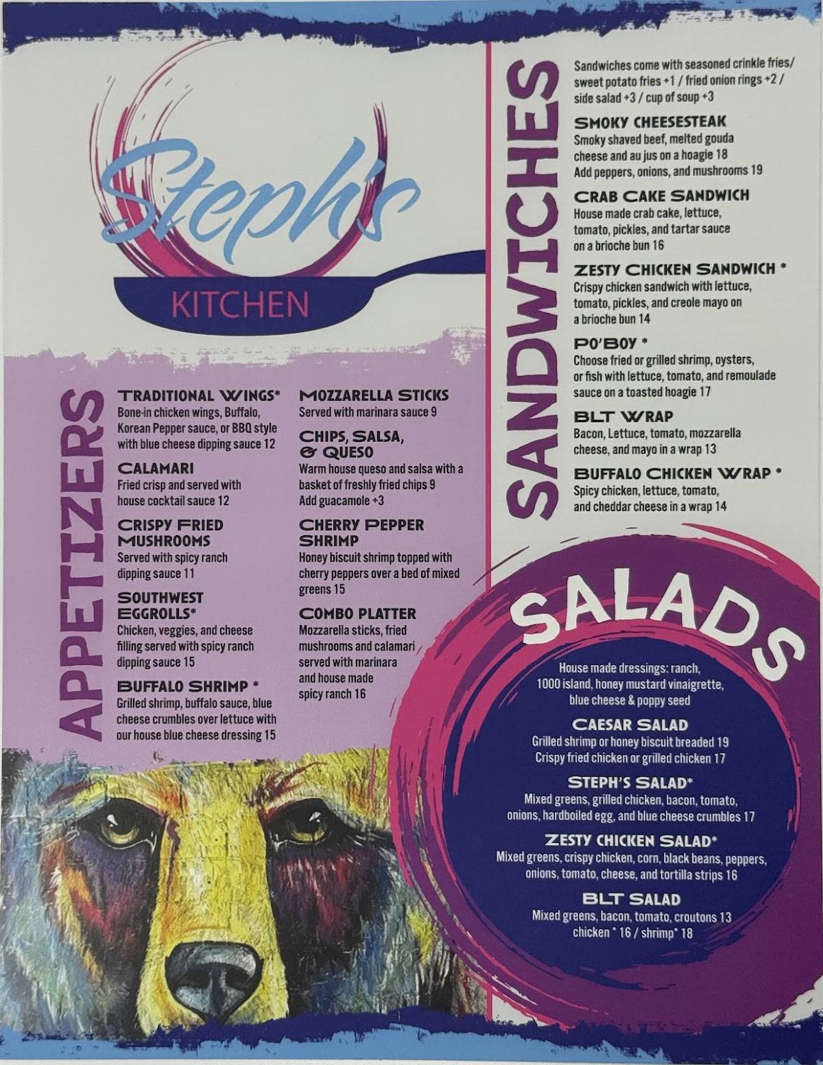 Steph’s Kitchen меню