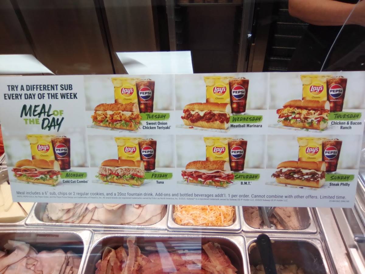Subway меню