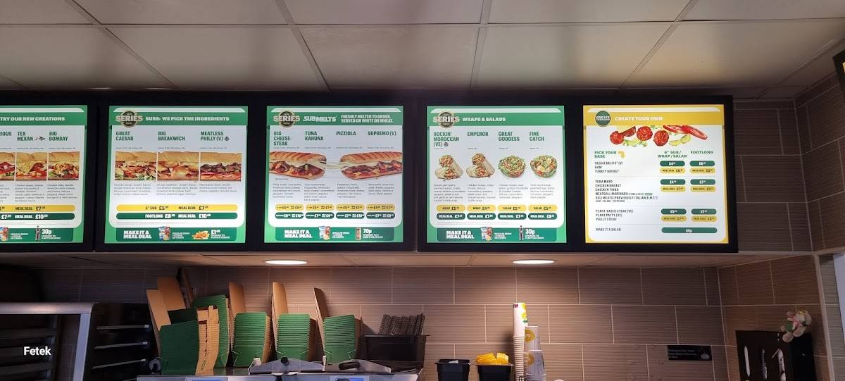 Subway меню