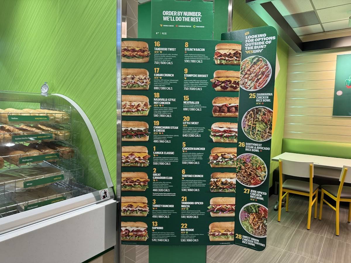 Subway меню