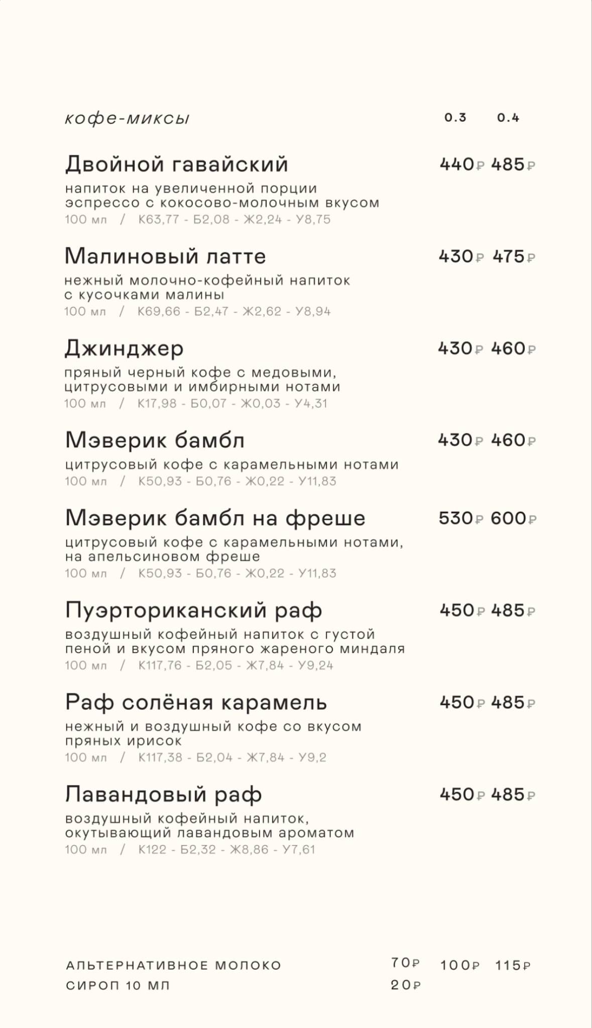 Surf Coffee меню