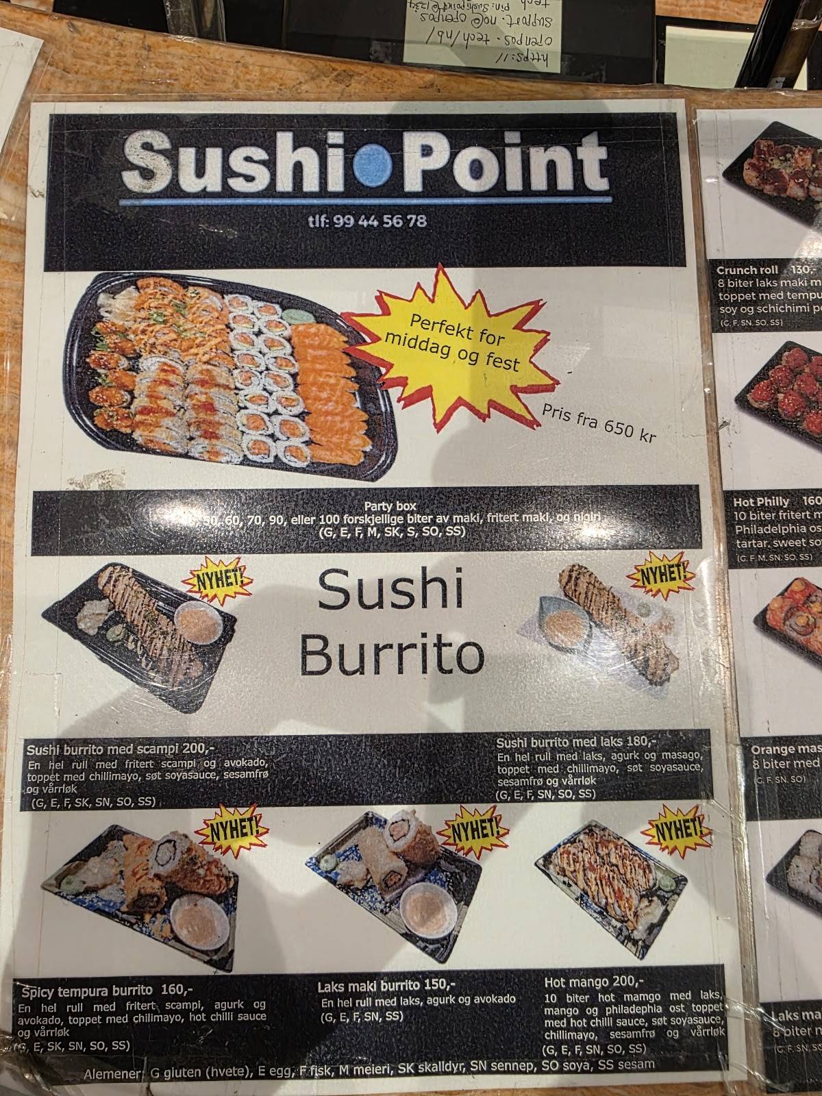 Sushi Point меню