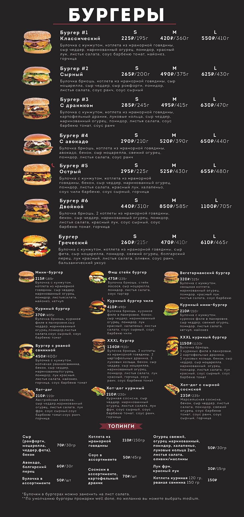 Sushi&Burger Place меню