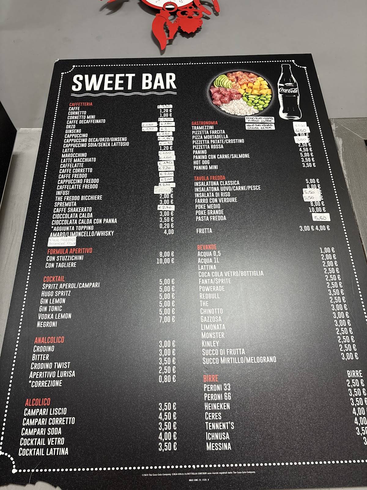 Sweet Bar меню