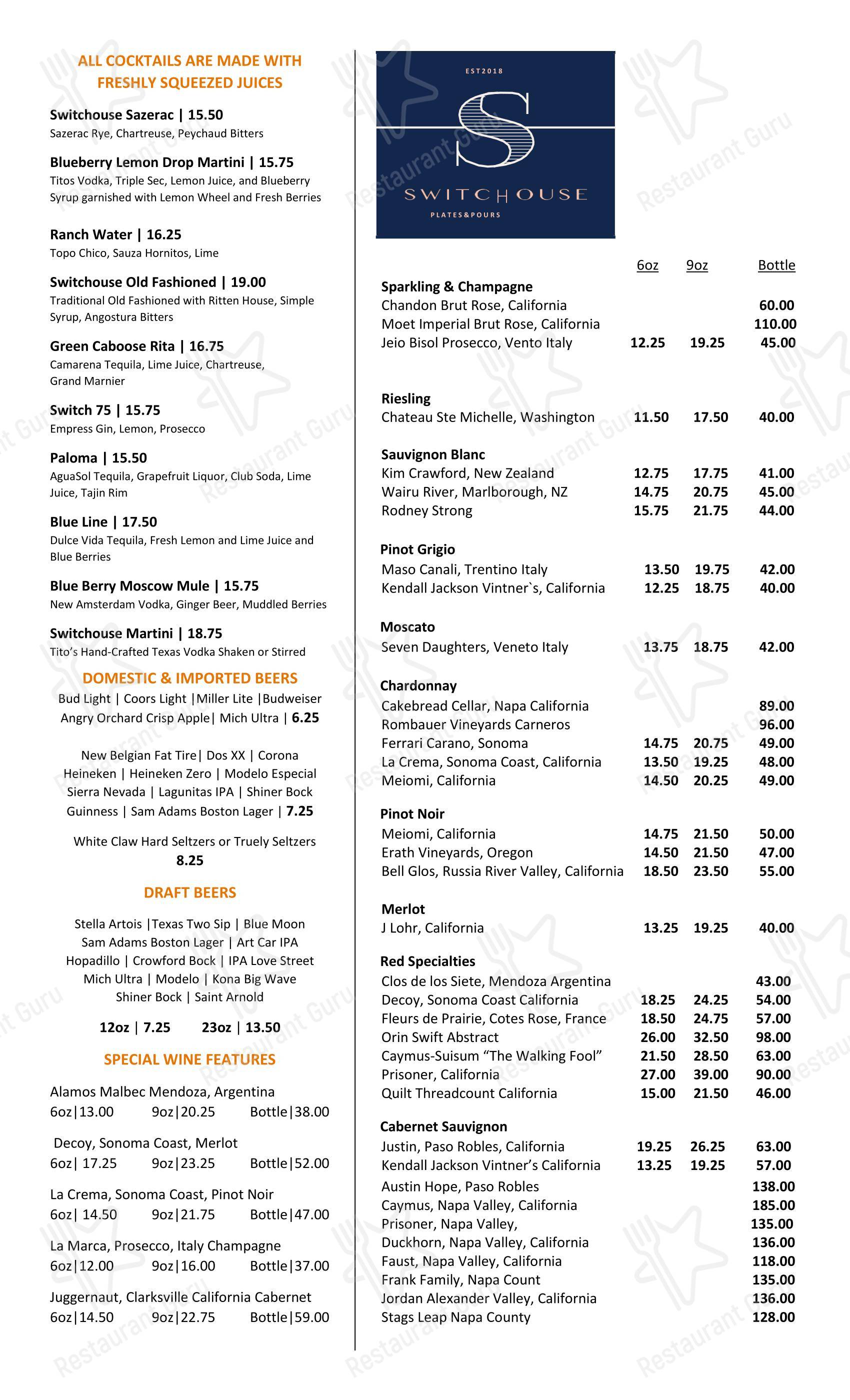 SwitcHouse в Спринге - Takeaway Menu