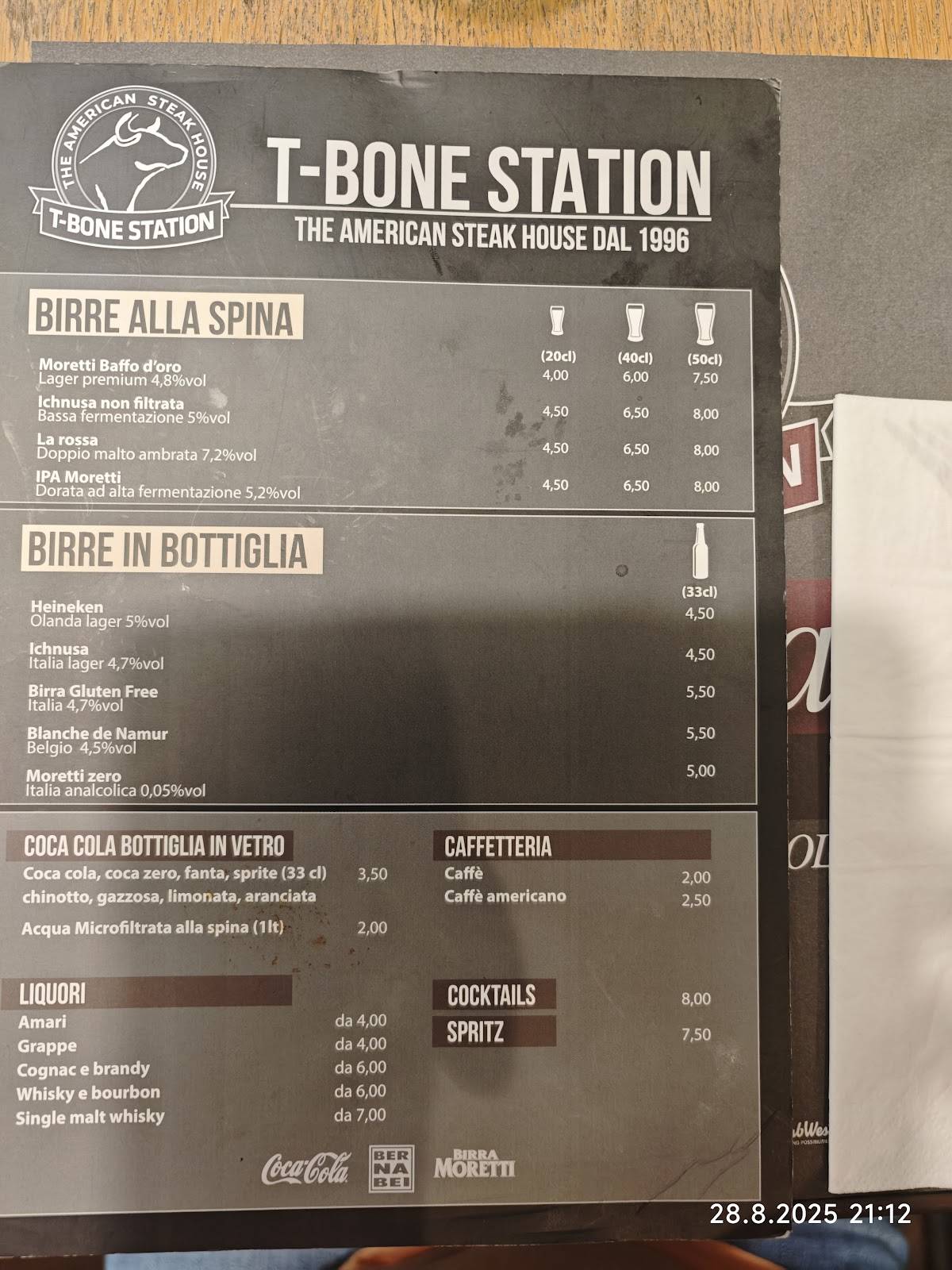 T-Bone Station меню