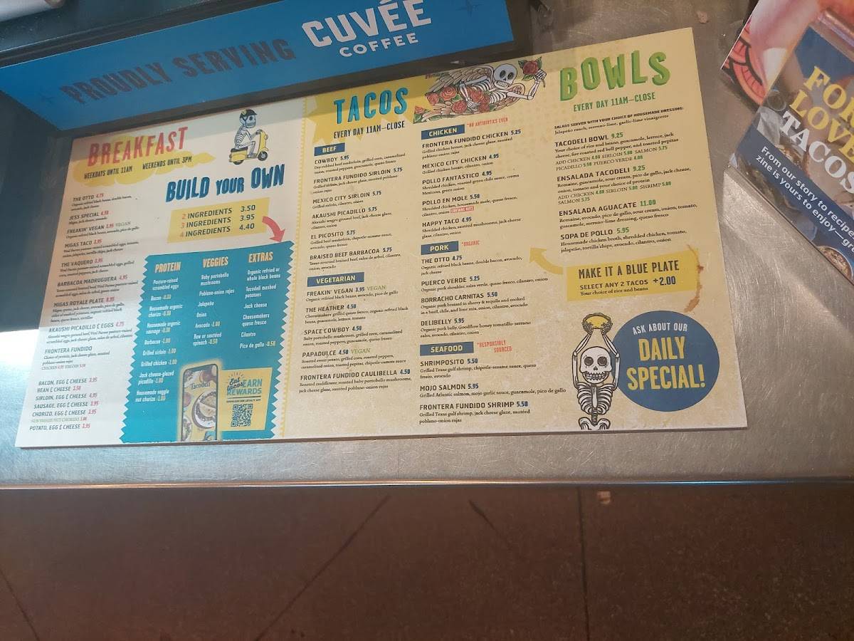 Tacodeli меню