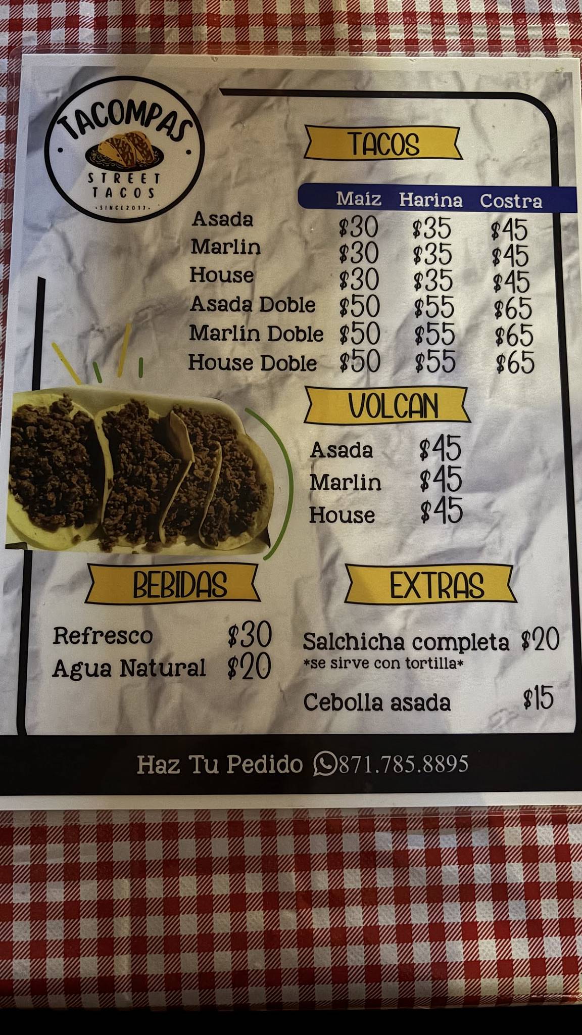 Tacompas меню