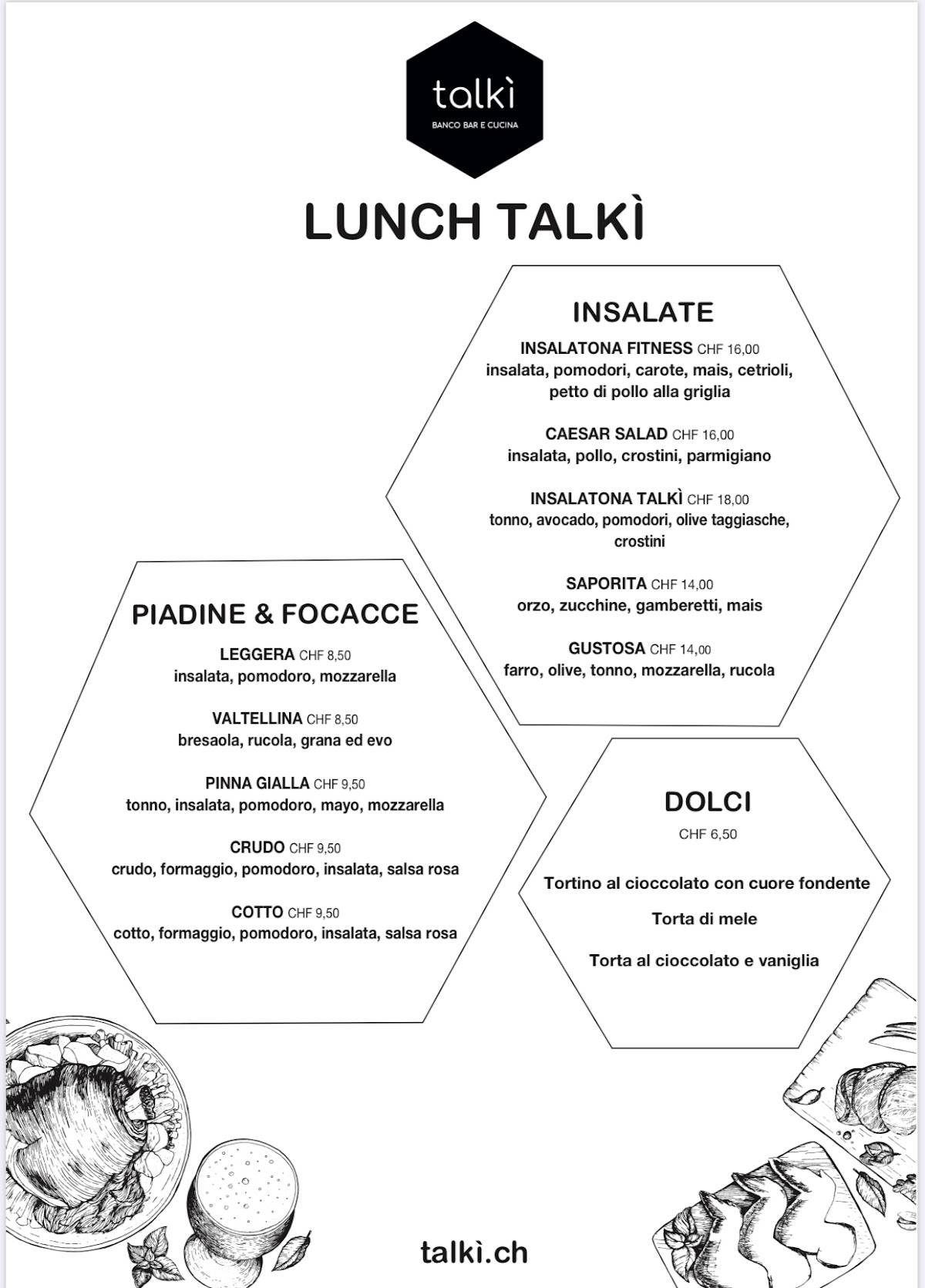 Talkì меню