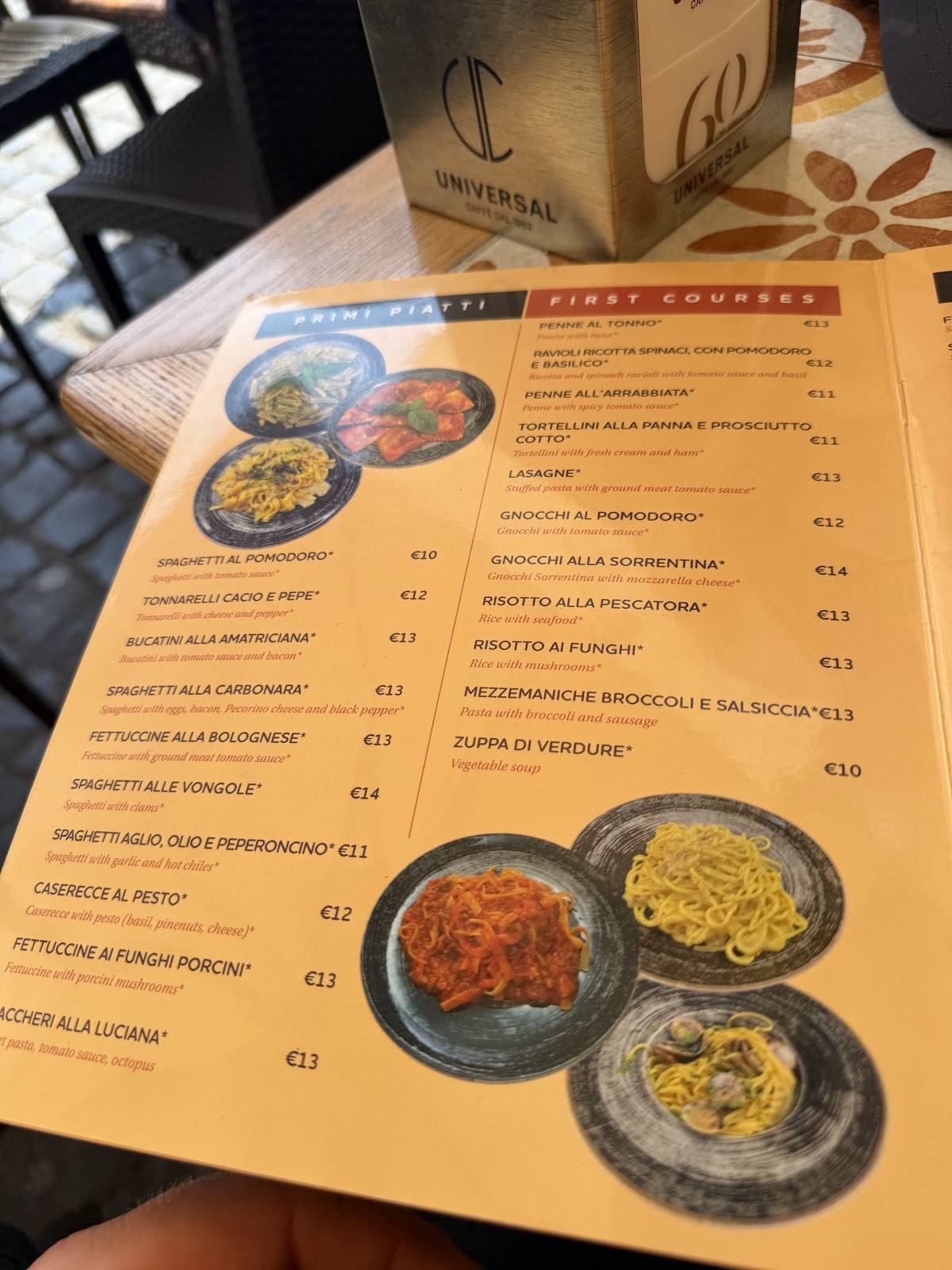 Tempio Bar меню
