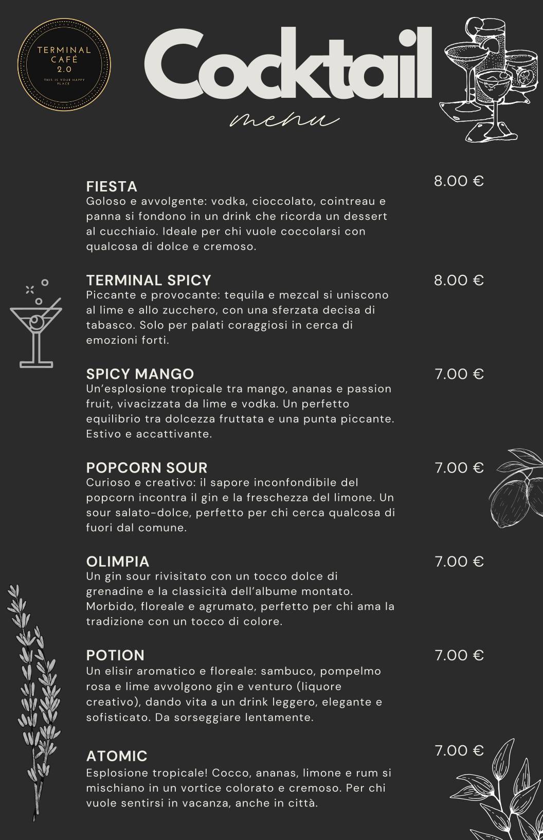 Terminal Cafè 2.0 меню