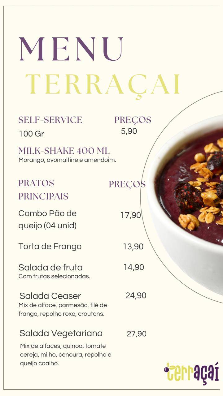 TerrAçai меню