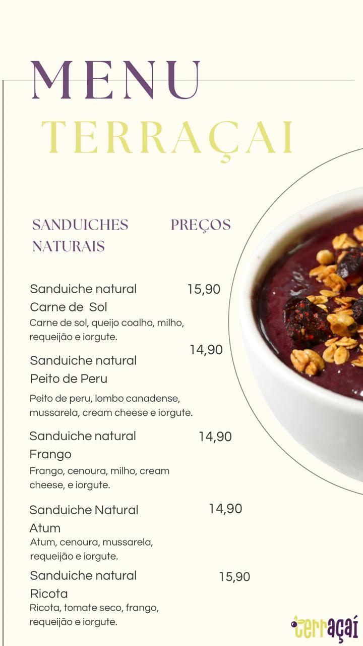 TerrAçai меню
