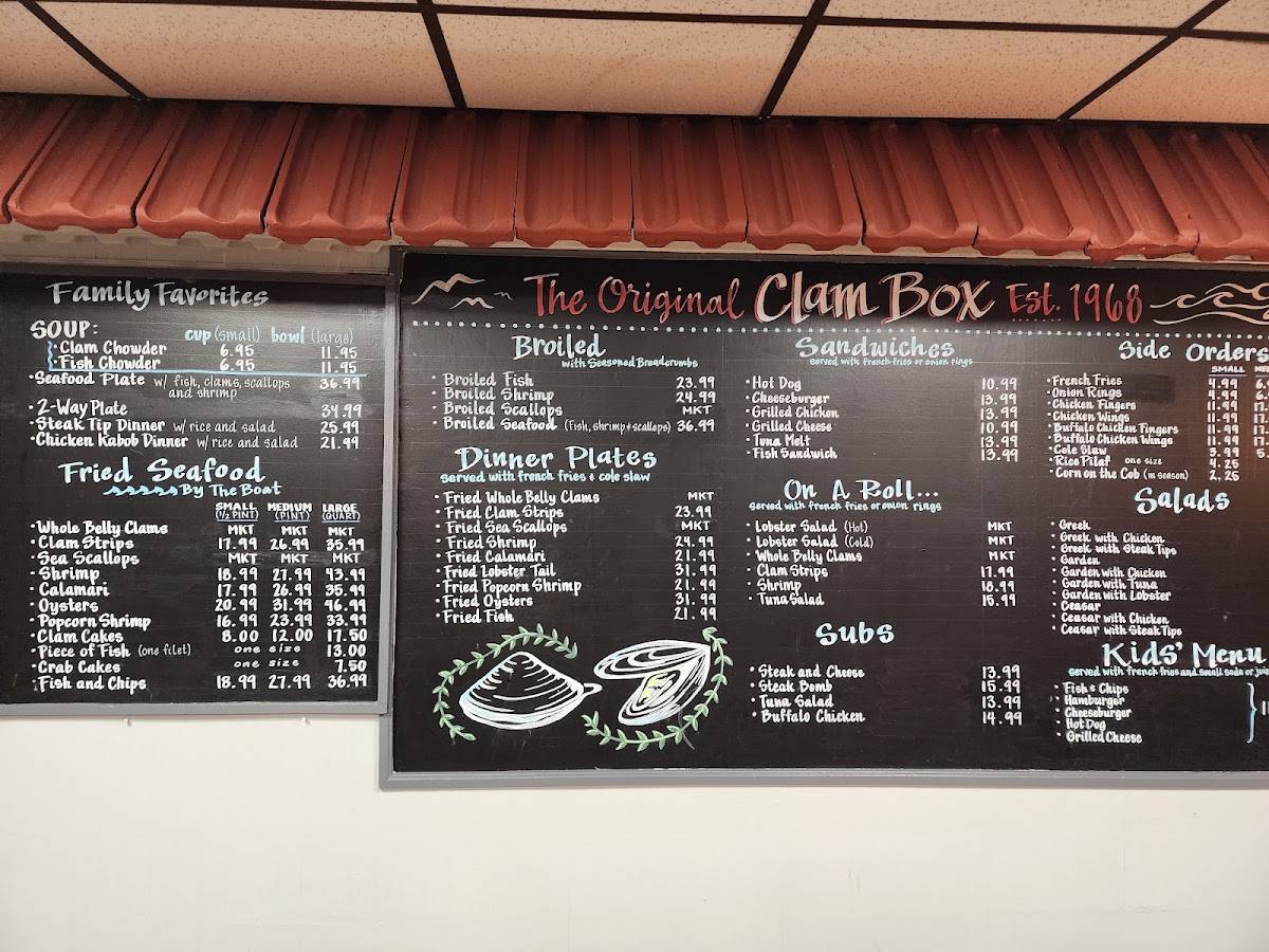 The Clam Box меню