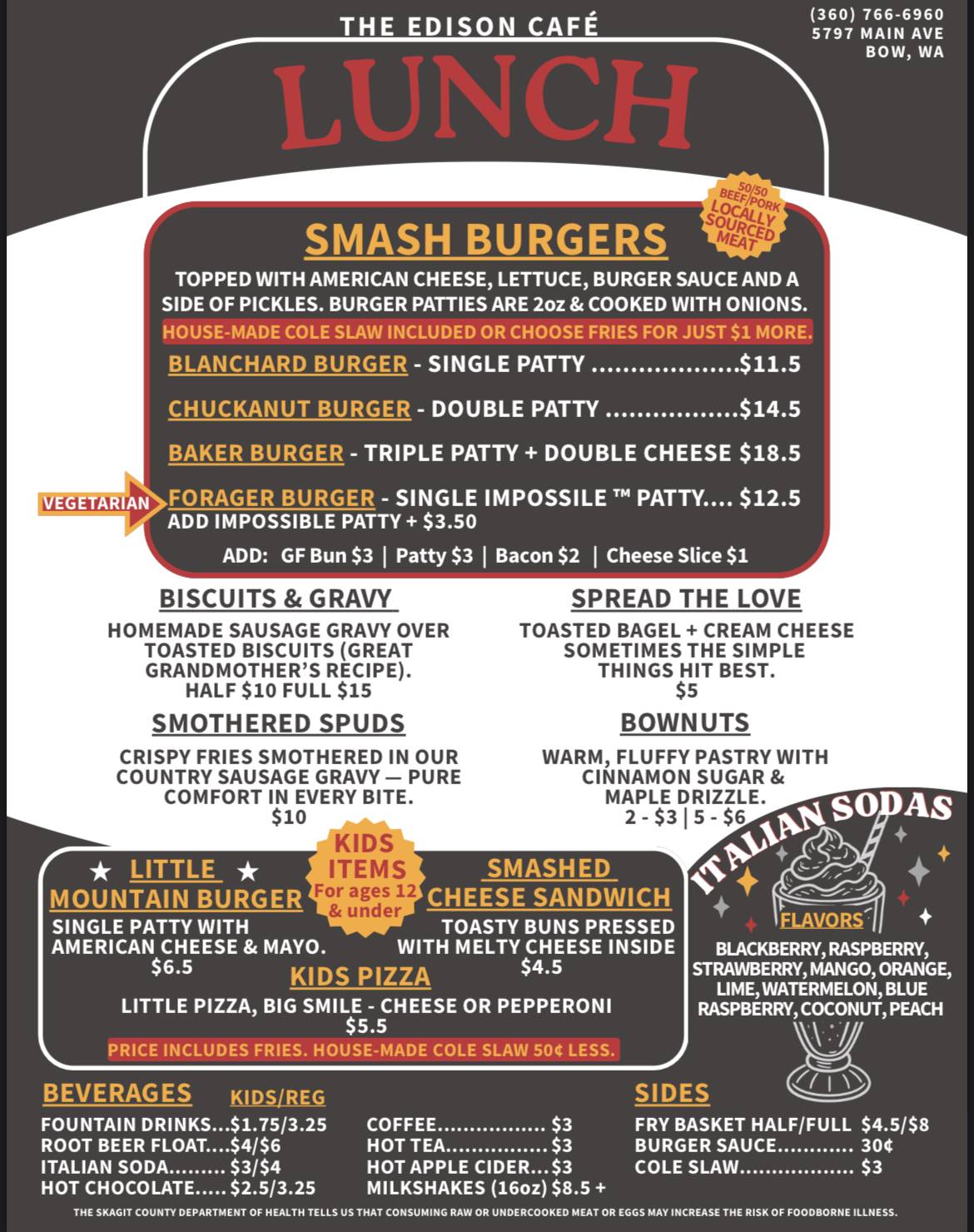 The Edison Café - Smash Burgers меню