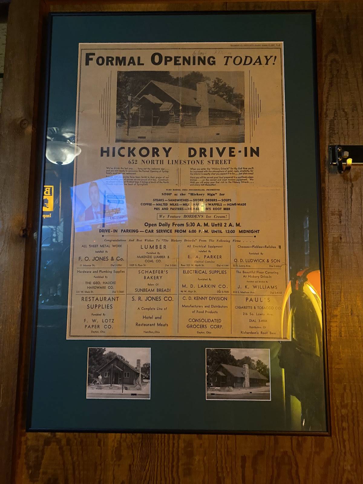 The Hickory Inn меню