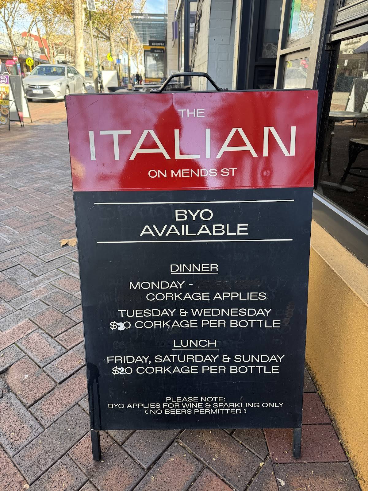 The Italian on Mends St меню