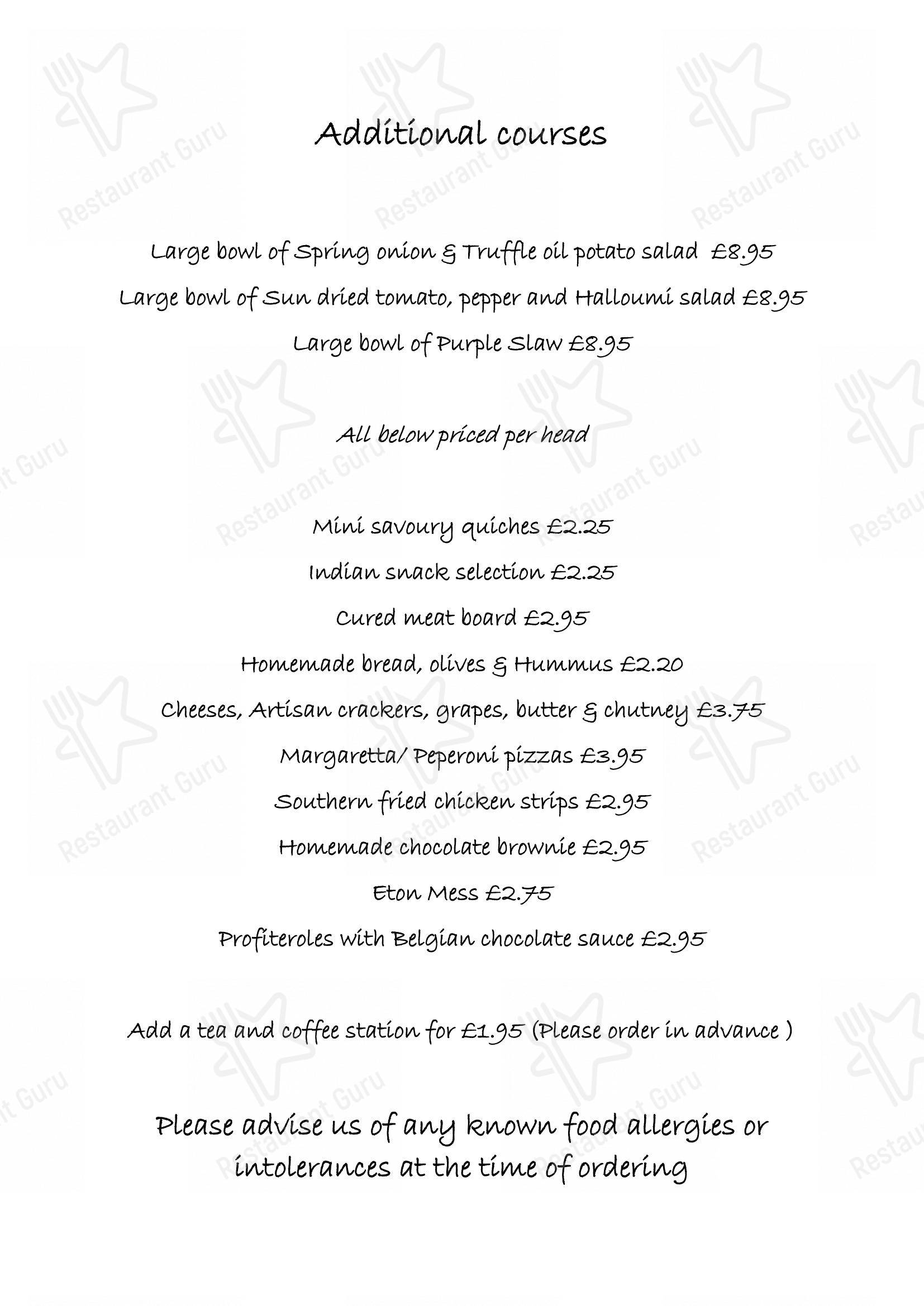 Wine Menu паба и бара The Red Cow