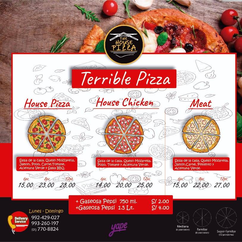 The house pizzaria меню