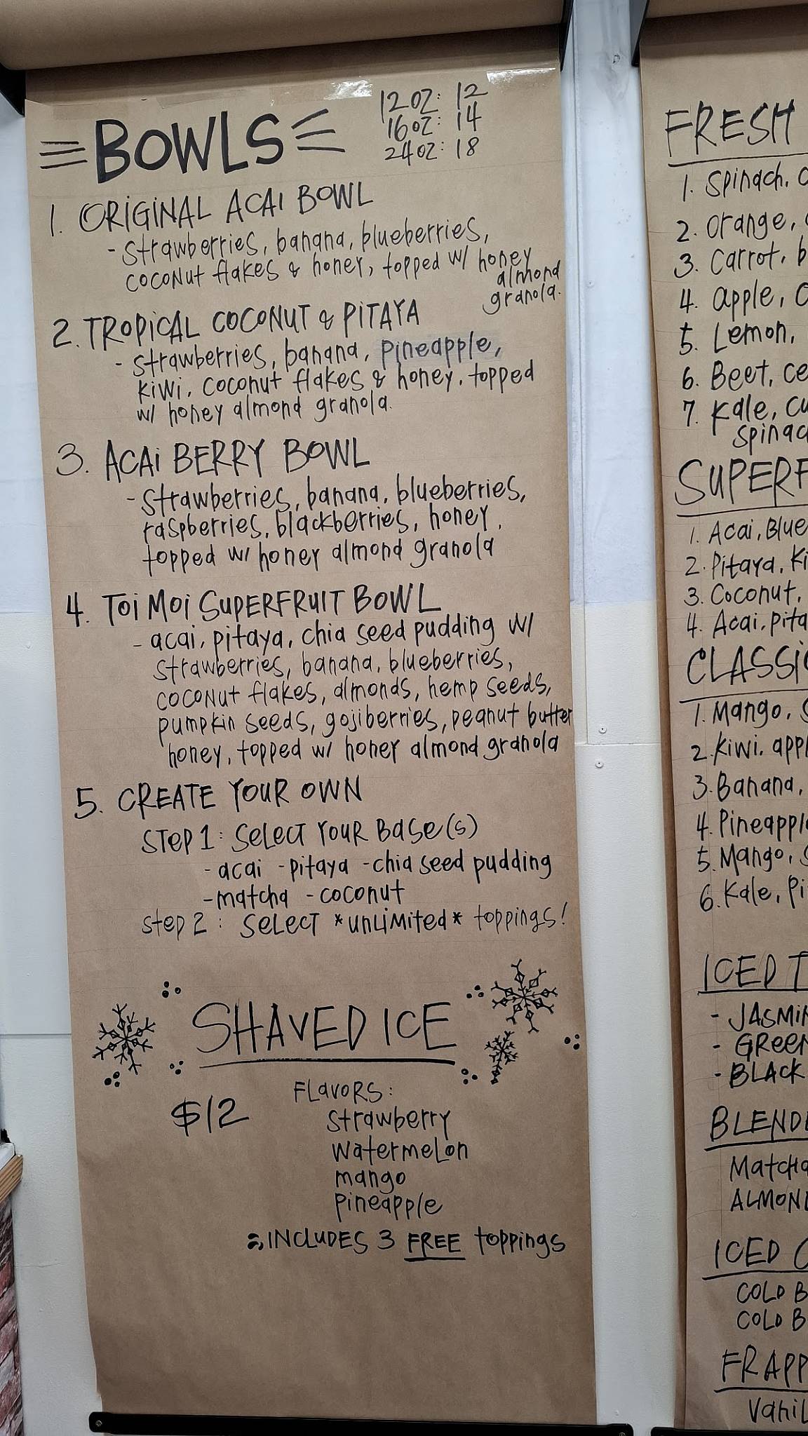 Toi Moi Italian Ice & Juice Shop меню