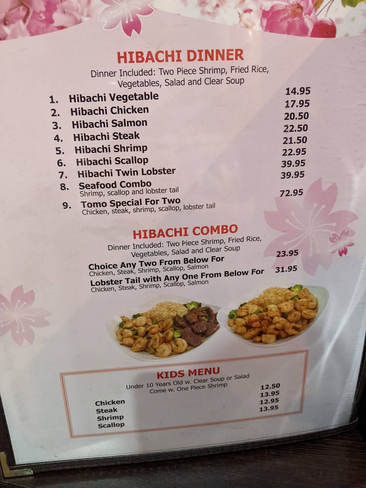 Tomo Japanese Restaurant Sushi • Hibachi меню