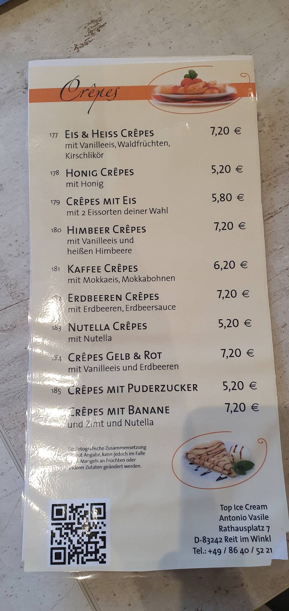 Top Ice Cream меню