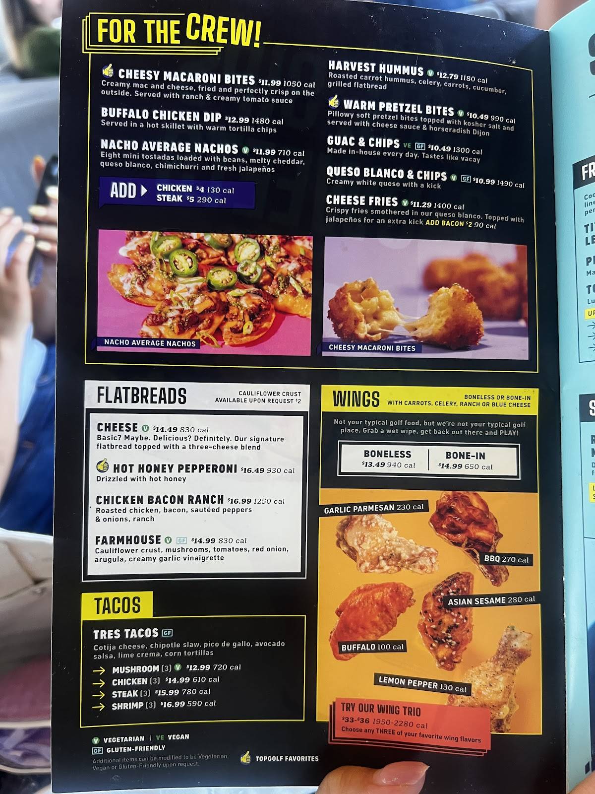 Topgolf El Segundo меню