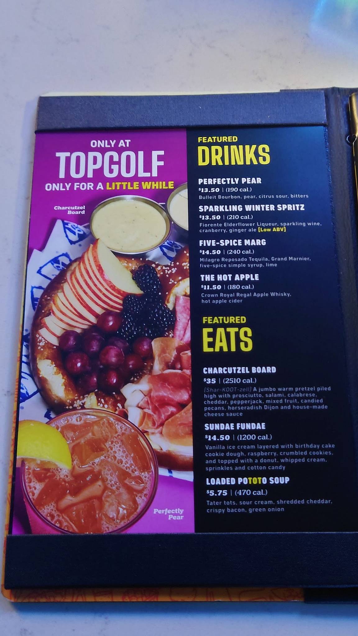 Topgolf El Segundo меню