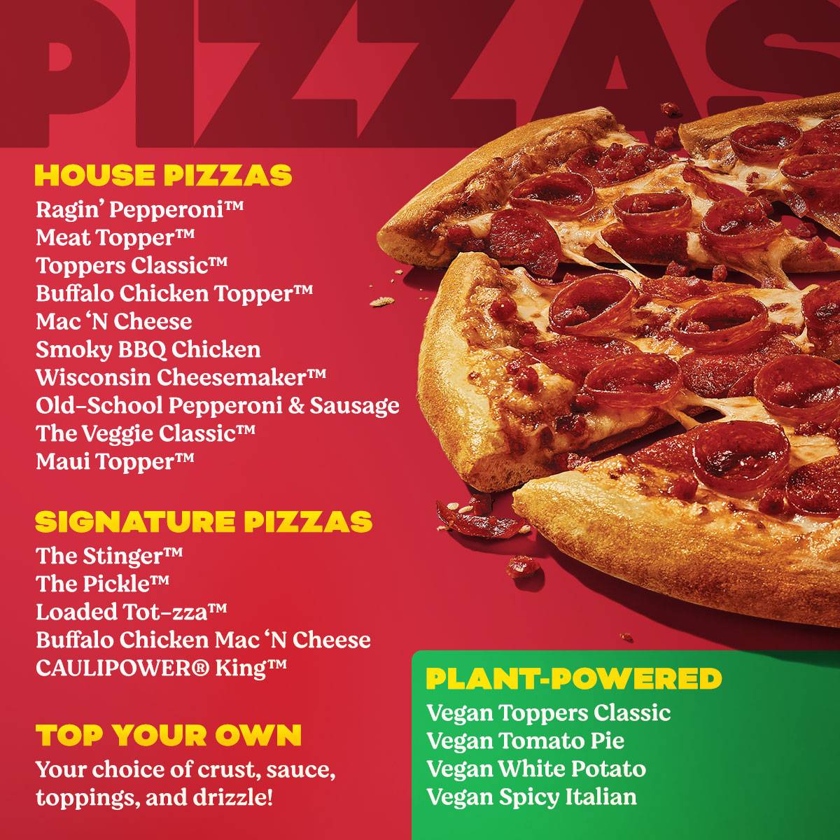 Toppers Pizza меню