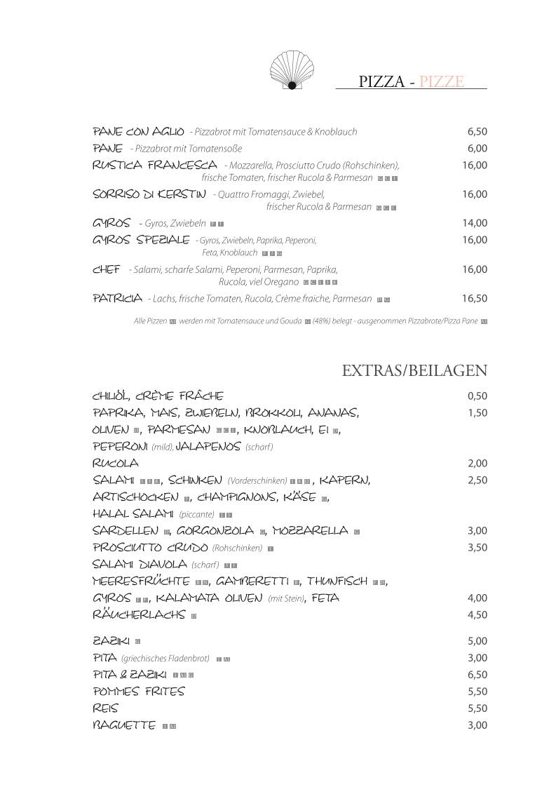 La Perla Ristorante Pizzeria меню
