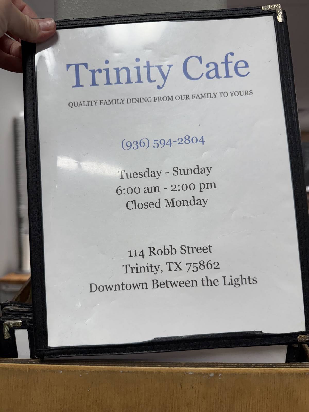 Trinity Cafe меню