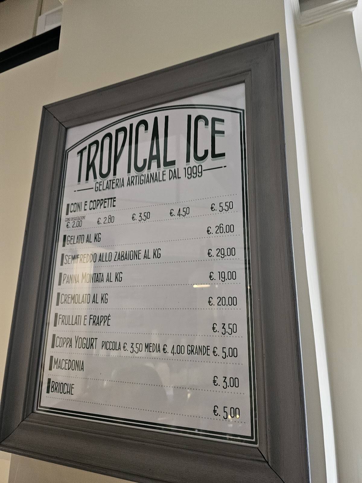 Tropical Ice меню