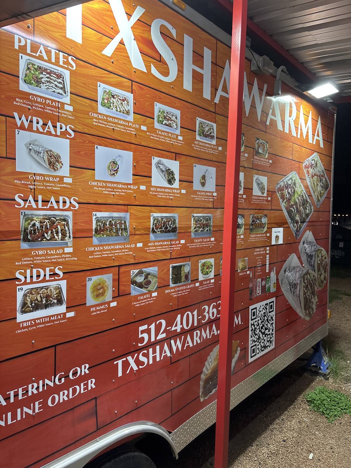 Tx shawarma меню