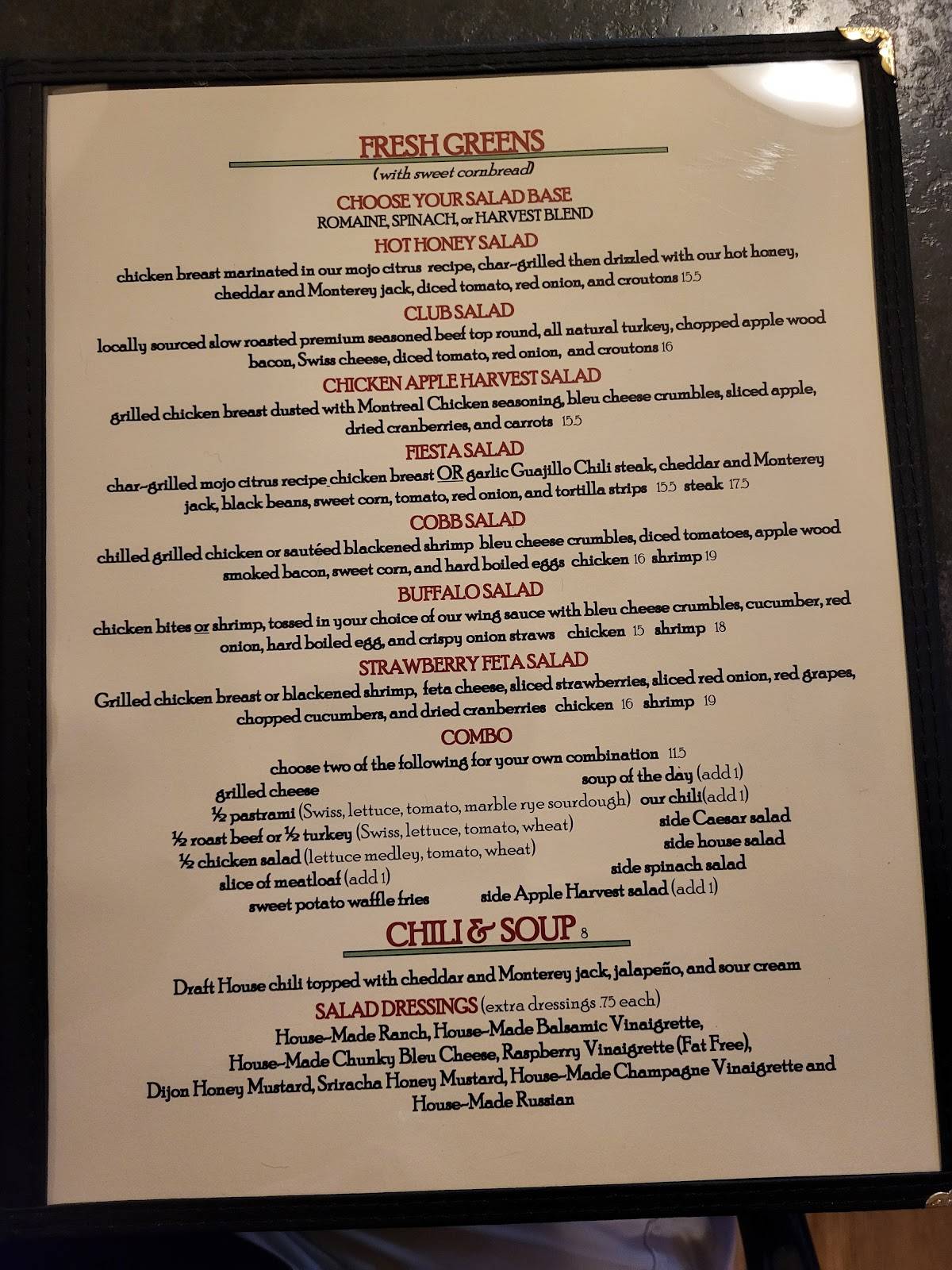 Village Draft House меню