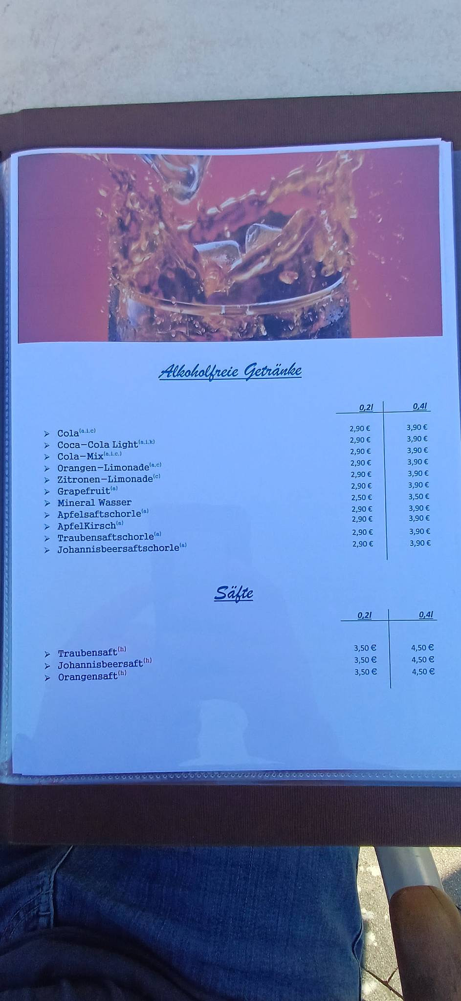 Waldblick Restaurant Cafe меню