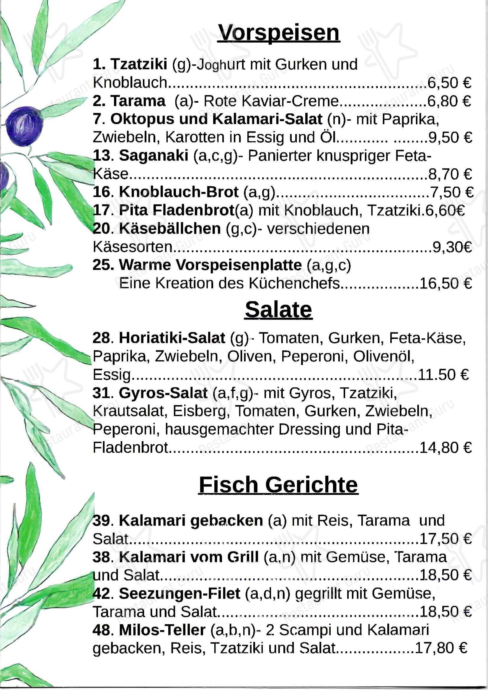 Меню ресторана Waldblick Restaurant Cafe