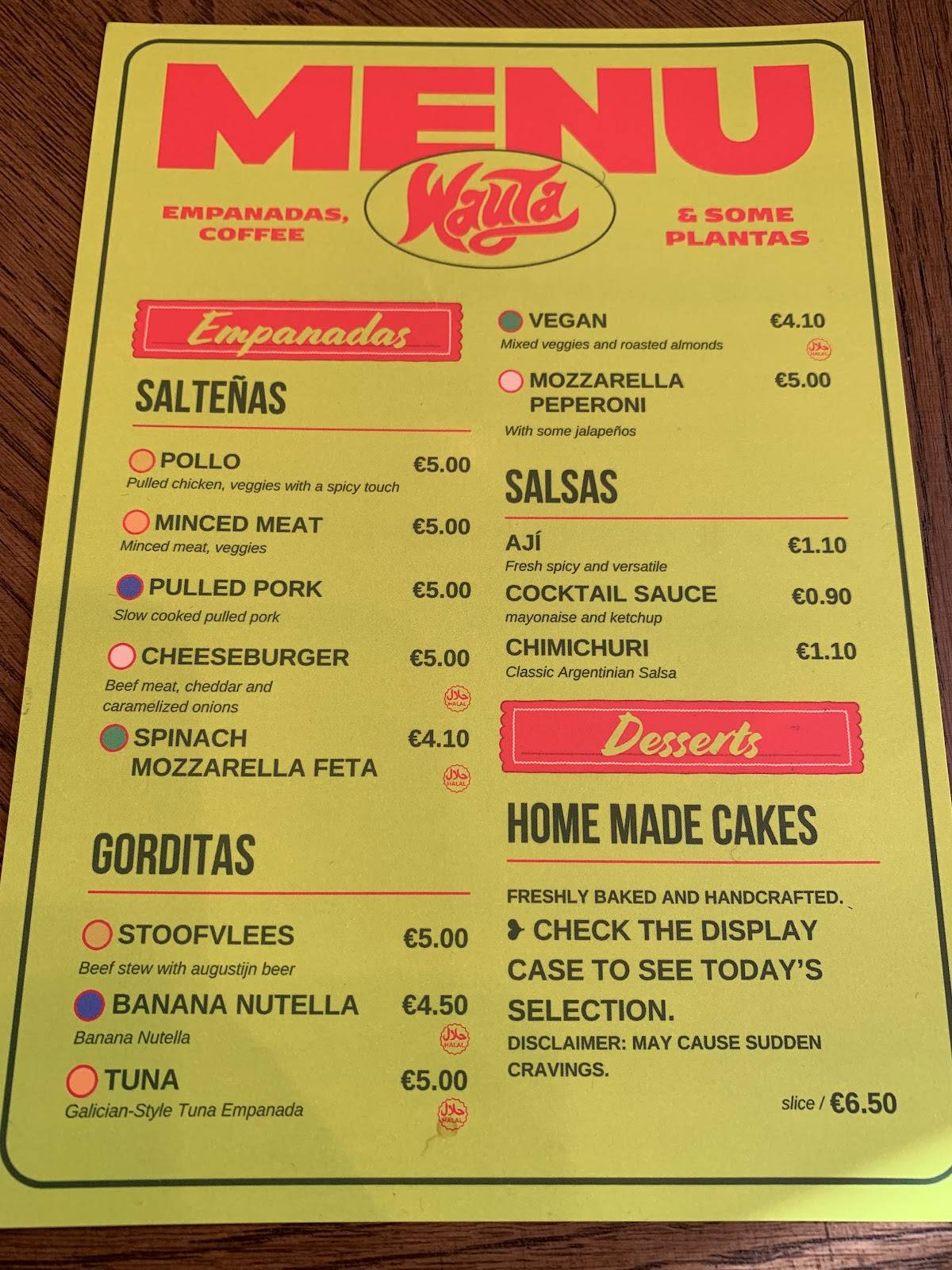 Wayta - Empanadas Bolivianas меню