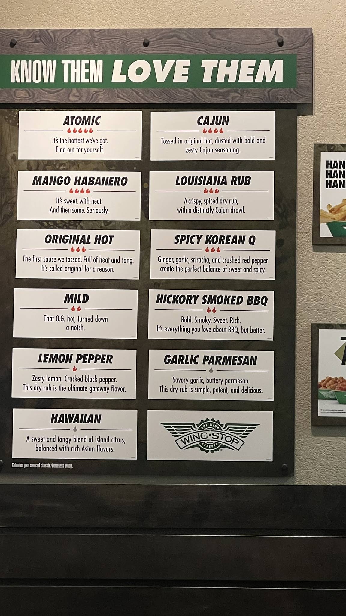 Wingstop меню