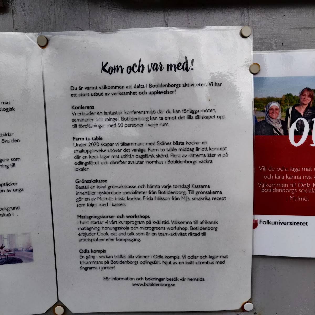 Botildenborg меню