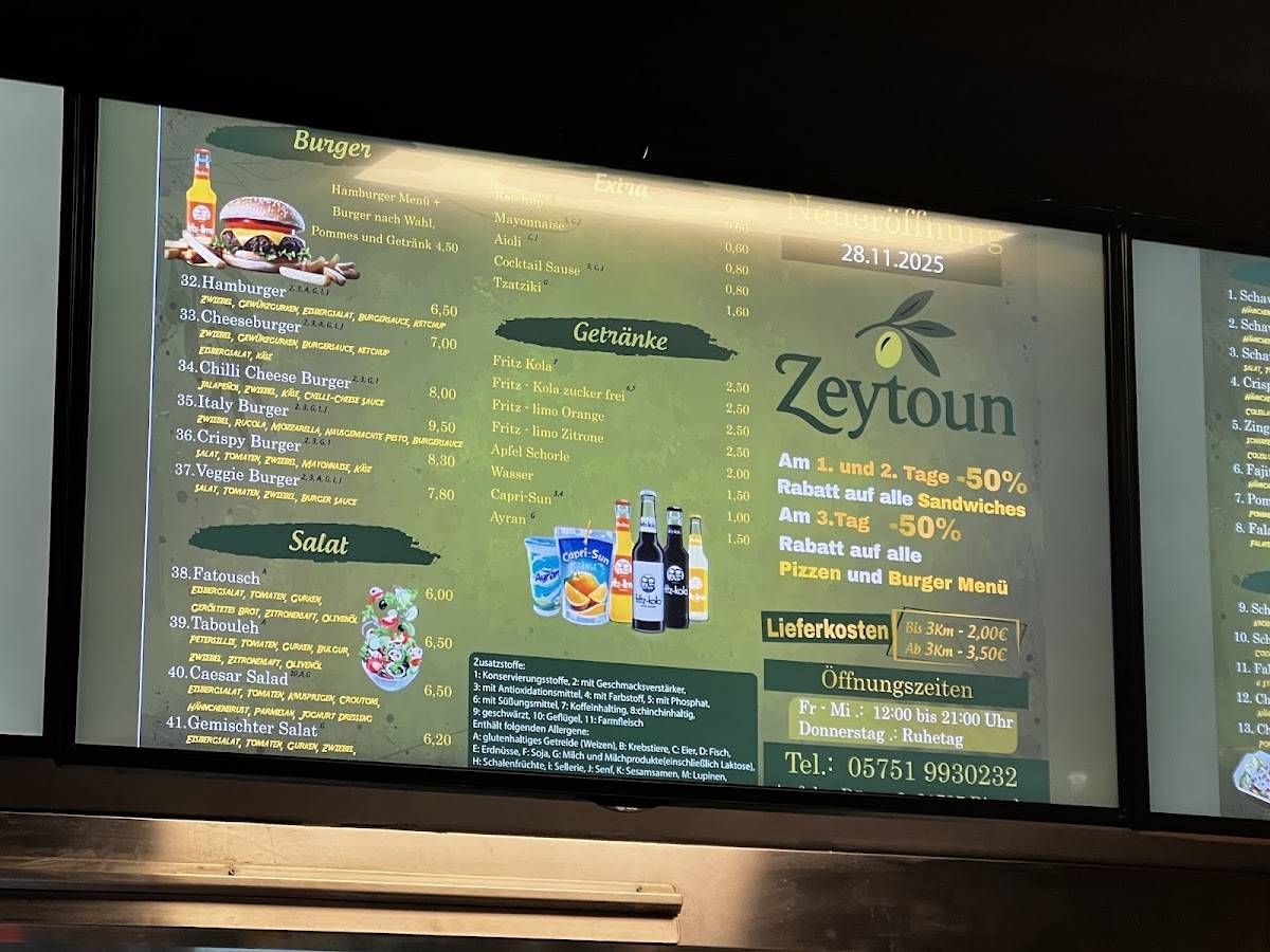 Zeytoun меню