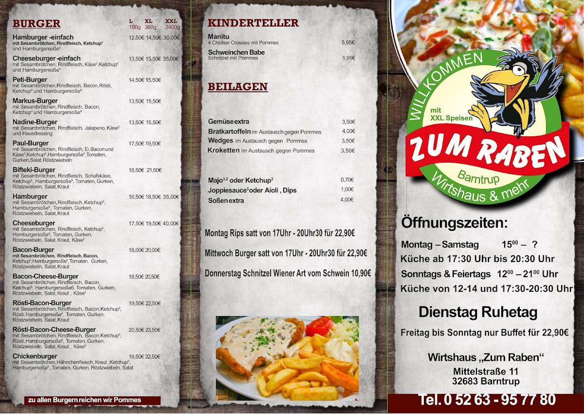 Zum Raben меню