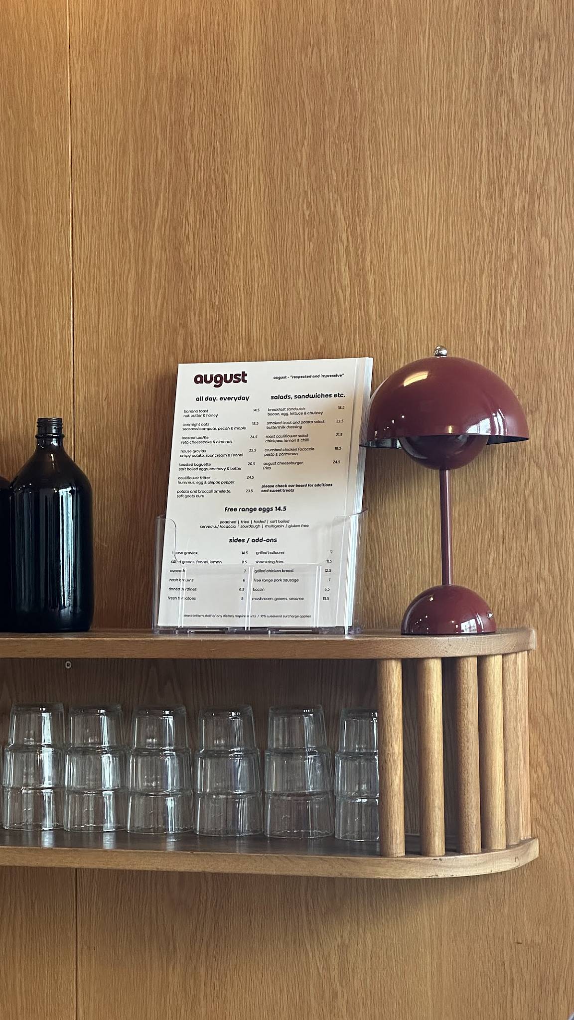 august cafe_Seddon меню