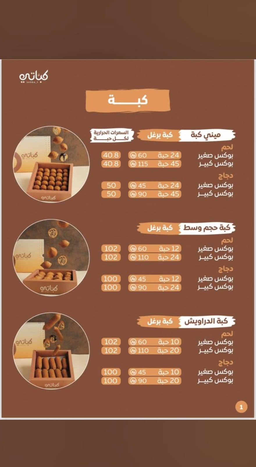 كباتي меню