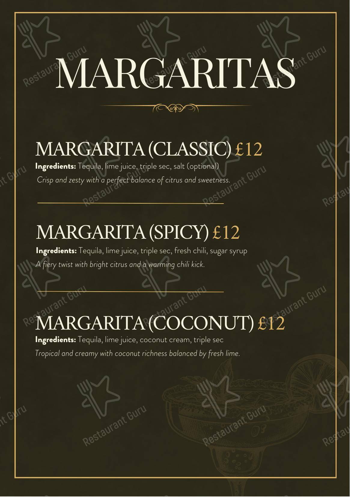 Крафт меню паба и бара Alexanders & Co в Холивуде
