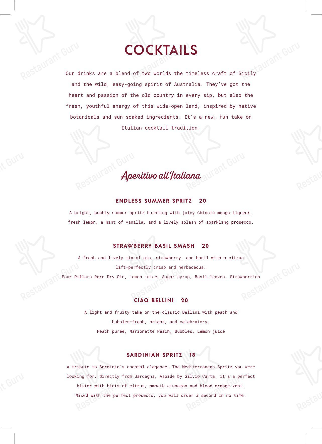 Меню ресторана Bar Infinita - Boronia Catering Menu Pack