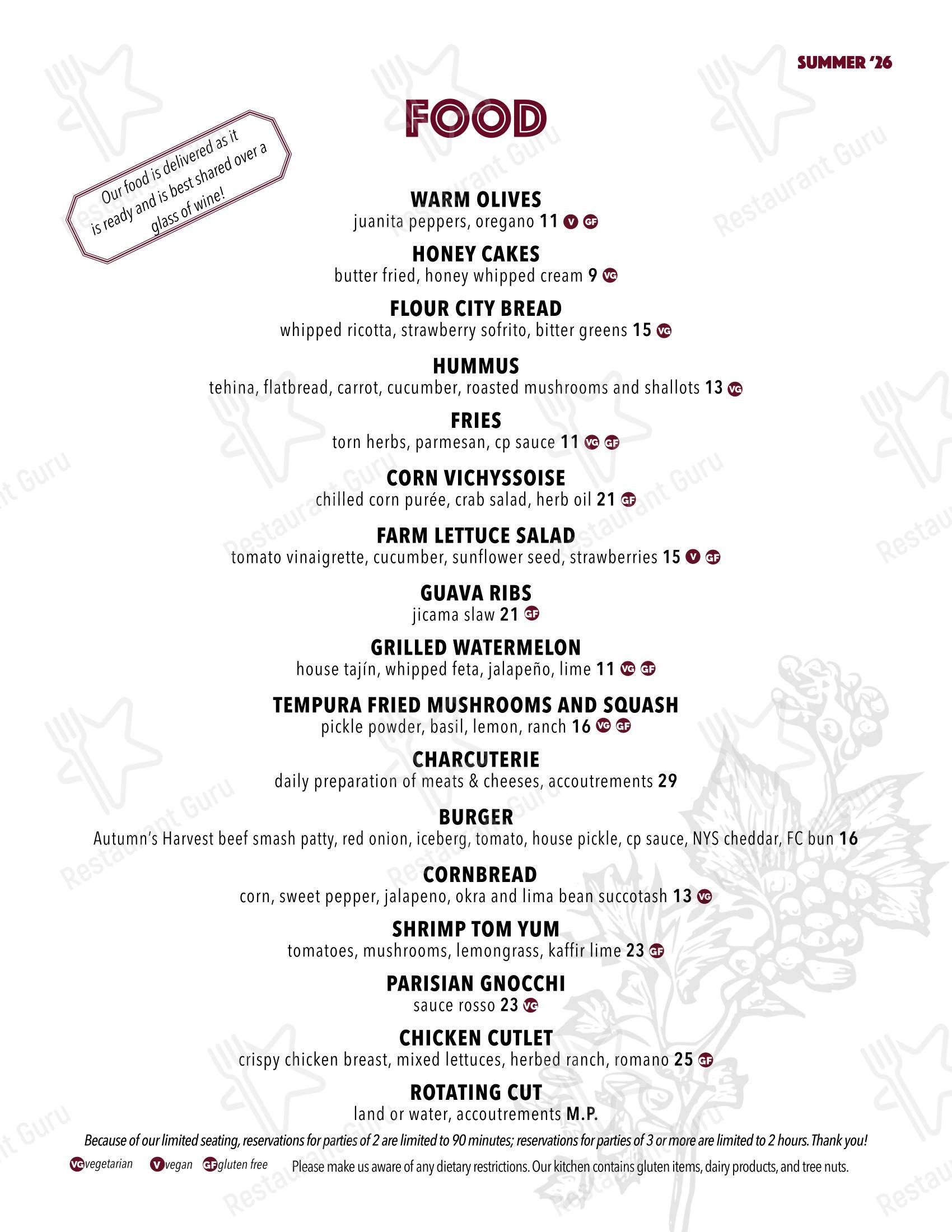 Меню паба и бара Carnegie Cellars Wine Bar & Kitchen - Детское