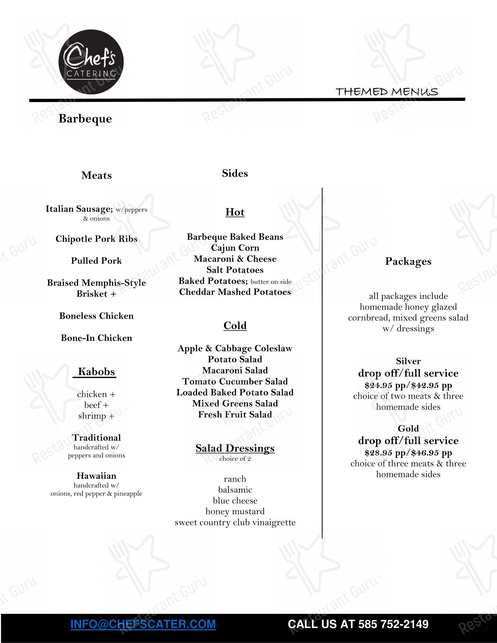 Ночное меню десерта Chef's Catering