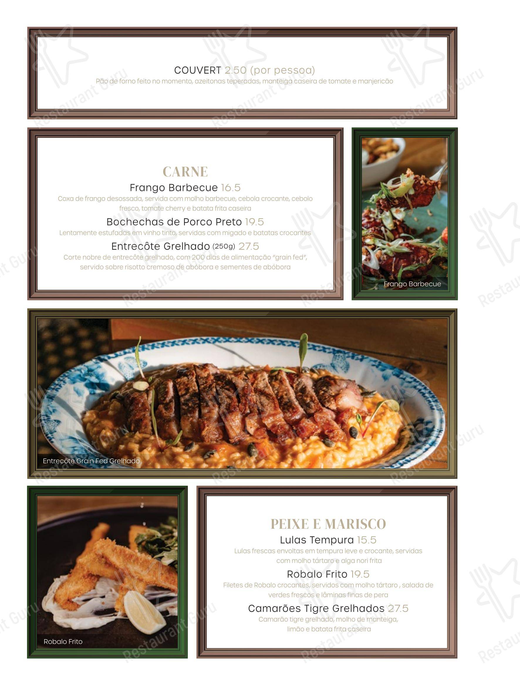Меню ресторана Columbus Culinary Bar в Фаро