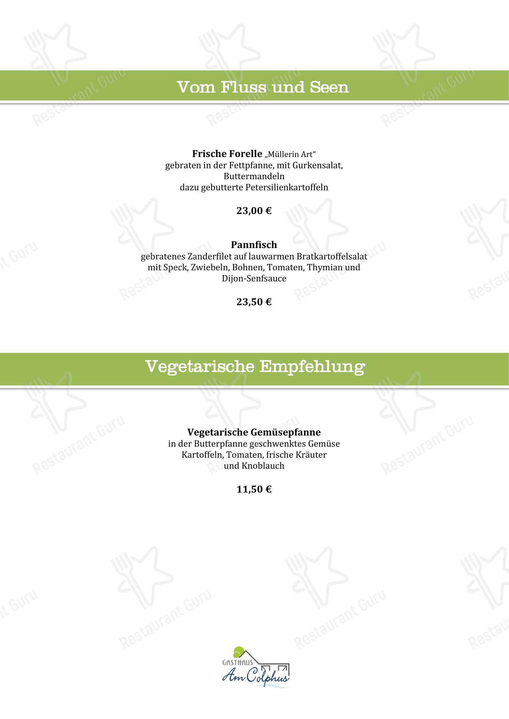 菜单 ресторана Gasthaus Am Colphus