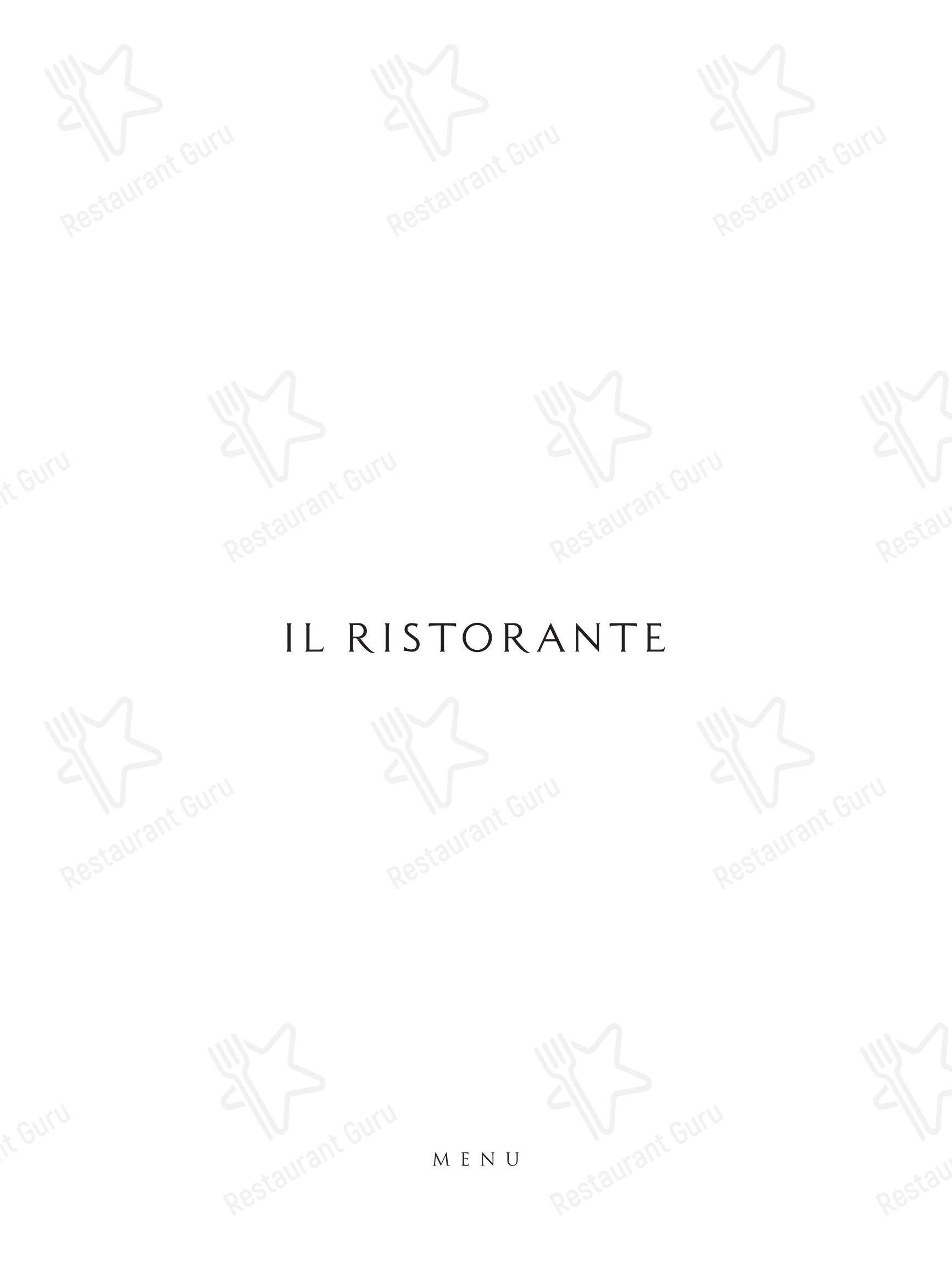 Ночное меню ресторана Il Ristorante в Москве